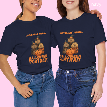 Familial Capybara Halloween Shirt - Cute Witch Hat Pumpkin
