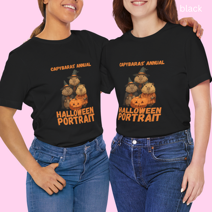 Familial Capybara Halloween Shirt - Cute Witch Hat Pumpkin