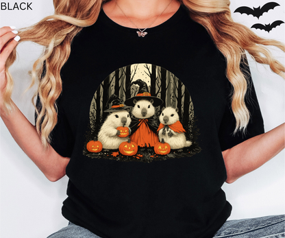 Witchcore Halloween T Shirt - Creepy Cute Capybara Tee, Funny Witch Capybara Trio, Dark Humor Top, Spooky Pumpkin Gift, Spooky Season
