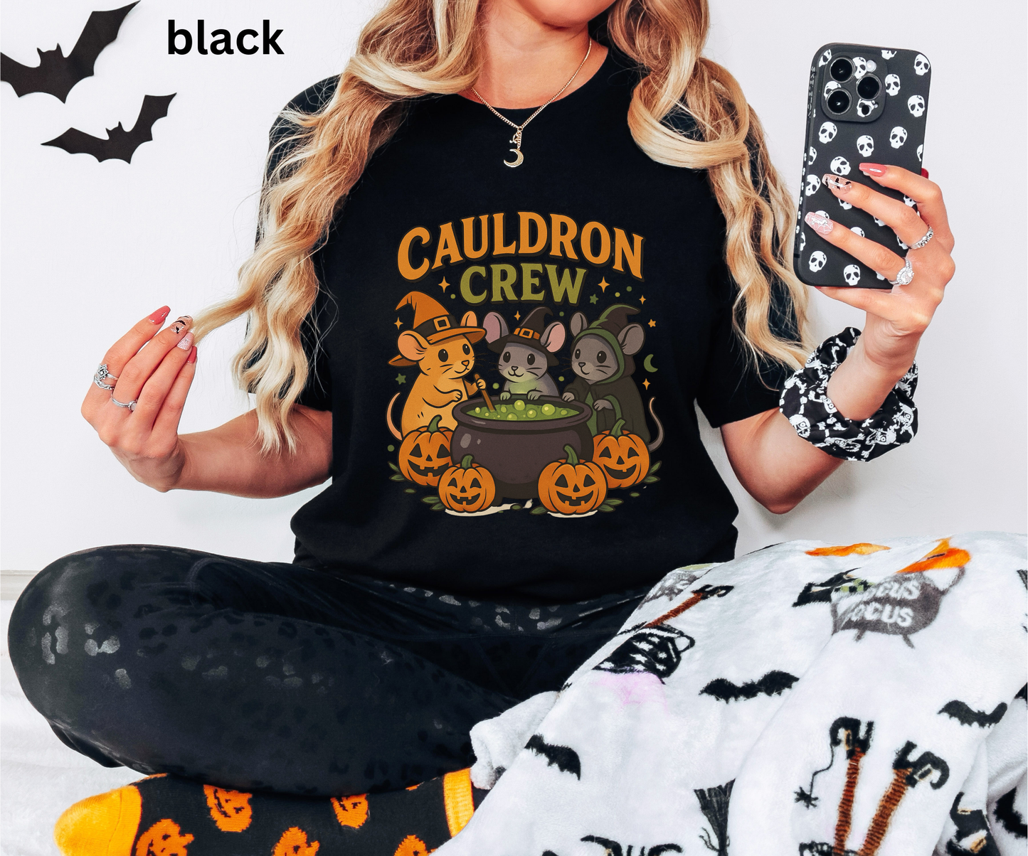 Cute Witch Mice - Halloween Shirt, Cauldron Crew, Pumpkin Fall, Spooky Graphic Tee, Cute Rodents gift for Animal Lovers