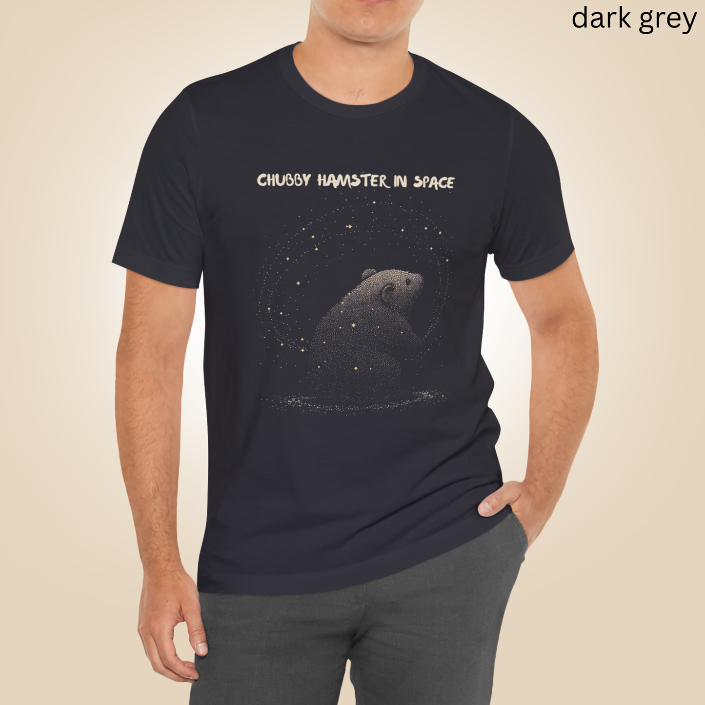 Starry Space T-Shirt - Hamster in Galaxy, Cute Space Shirt for Stargazers, Celestial Animal Graphic, Cosmic Rodent, Gift for Space Lovers