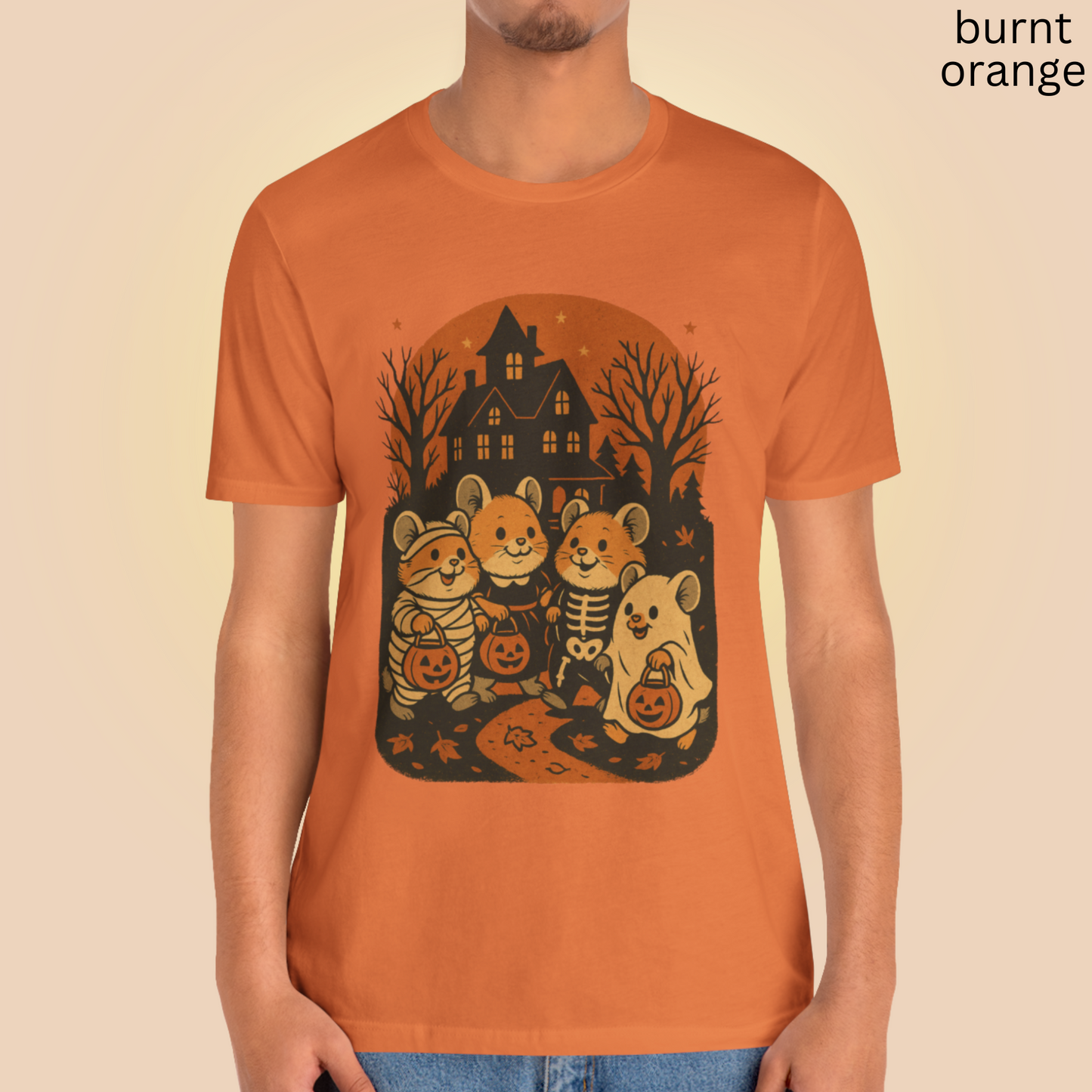 Halloween Mice T Shirt - Trick or Treat Graphic Tee, Spooky Cute, Mouse Lover Gift, Fall Rodent Apparel, Vintage Haunted House Style