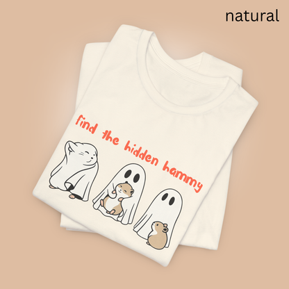 Find the Hidden Hammy T Shirt - Ghosts Holding Cute Hamsters Halloween Tee