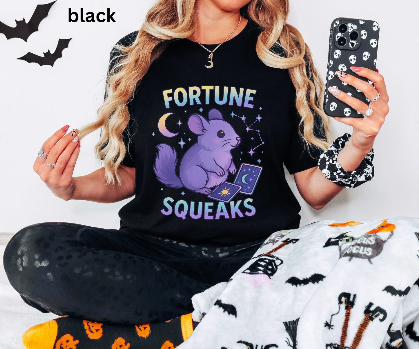 Tarot Chinchilla Shirt - Fortune Squeaks, Astrology Constellation Tee, Witchy Graphic Top, Mystical Moon Stars, Gift for Animal Lovers