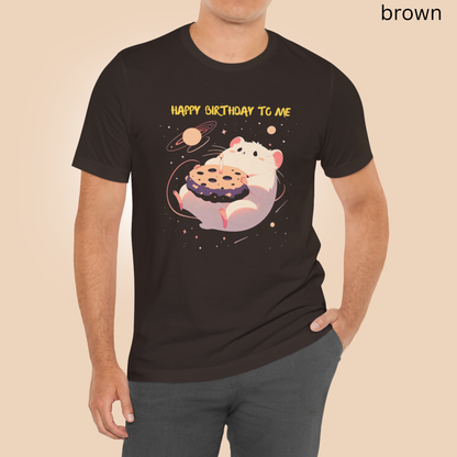Happy Birthday To Me - Floating Hamster in Space Graphic Tee