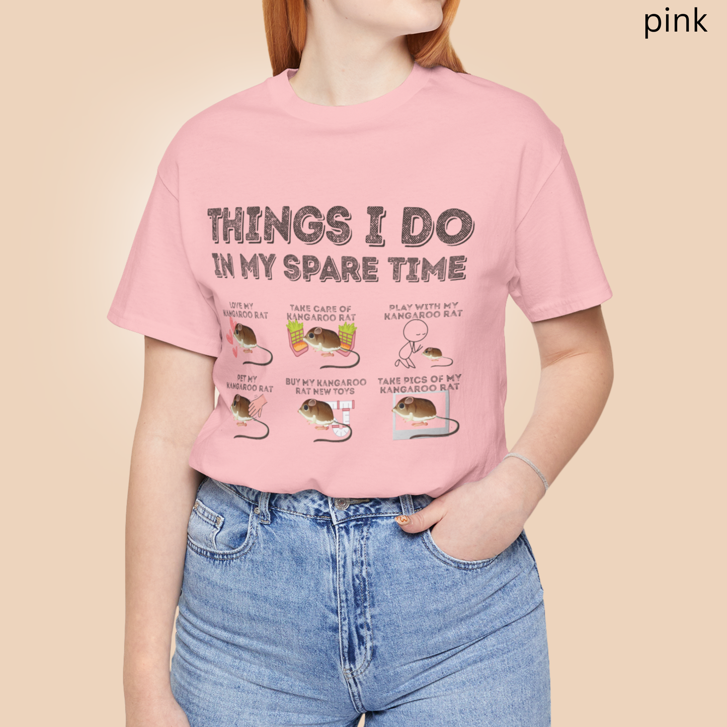Kangaroo Rat T-Shirt - Things I Do in My Spare Time Graphic Tee, Pet Kangaroo Rat Owner Shirt, for Rodent Lovers & Animal Gifts
