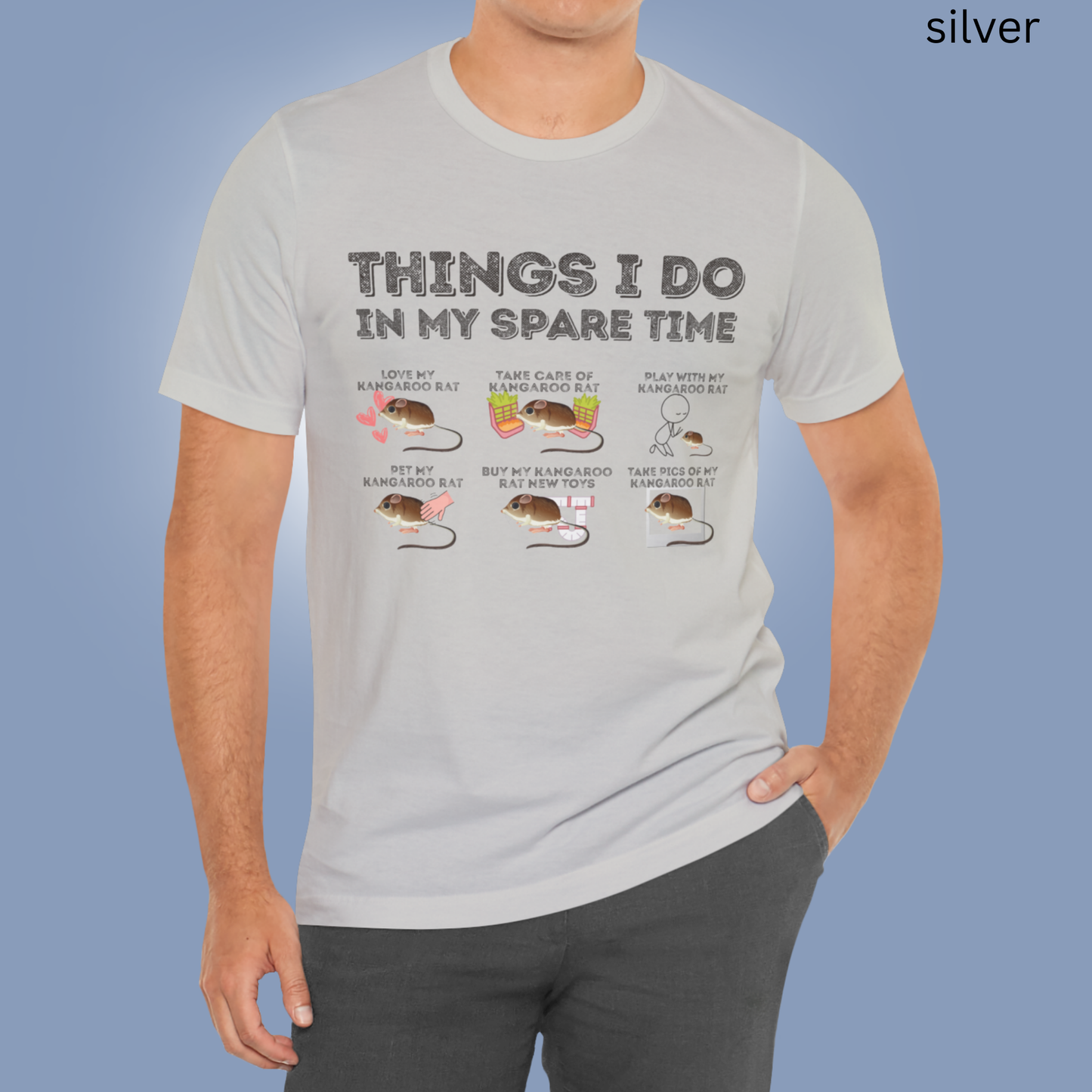 Kangaroo Rat T-Shirt - Things I Do in My Spare Time Graphic Tee, Pet Kangaroo Rat Owner Shirt, for Rodent Lovers & Animal Gifts