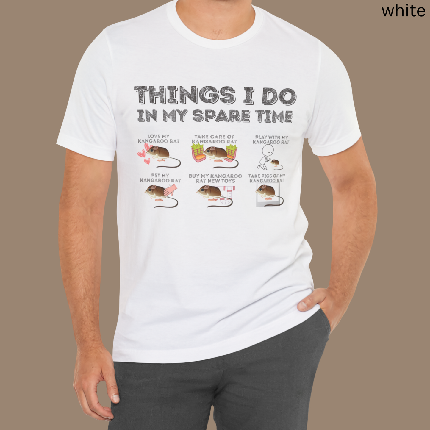 Kangaroo Rat T-Shirt - Things I Do in My Spare Time Graphic Tee, Pet Kangaroo Rat Owner Shirt, for Rodent Lovers & Animal Gifts