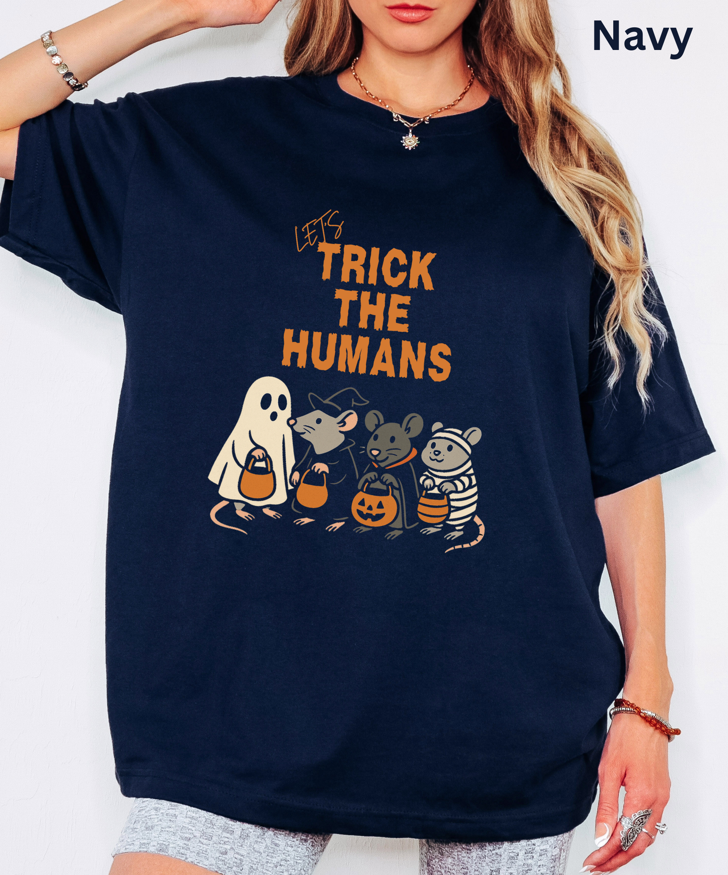 Funny Halloween T Shirt - Lets Trick the Humans, Cute Rats Trick or Treat Tee, Creepy Cute Spooky Top, Halloween Party Going, Geeky