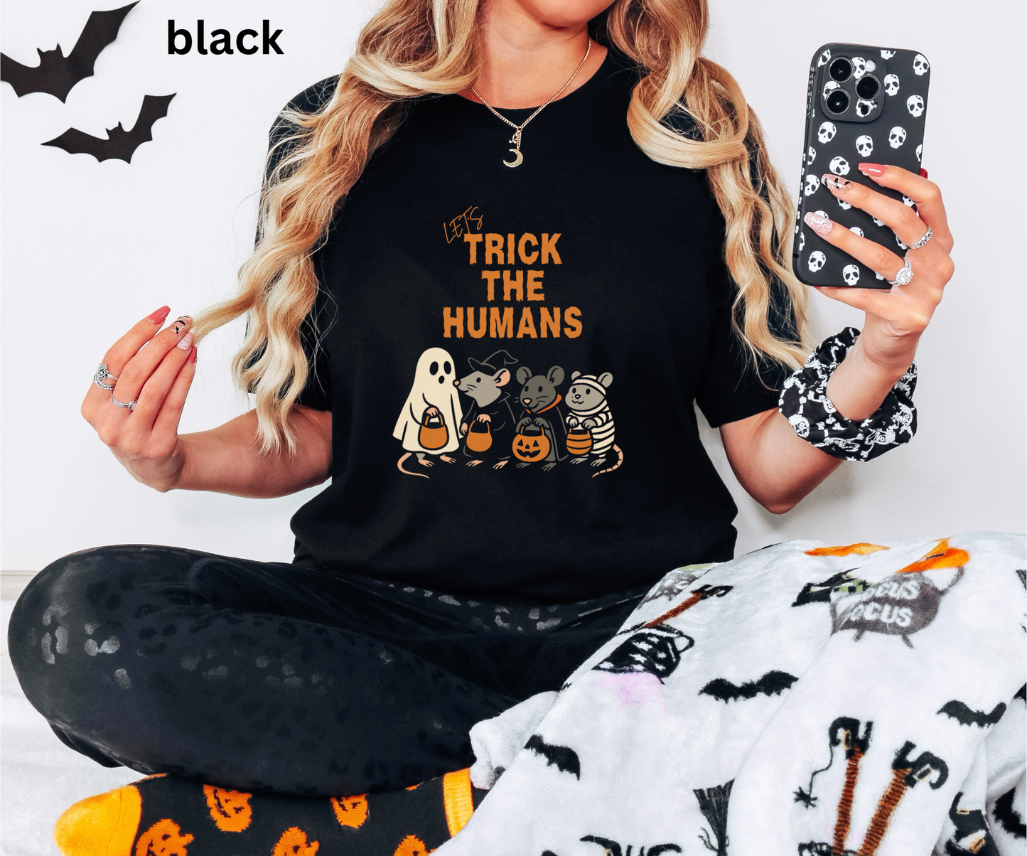 Funny Halloween T Shirt - Lets Trick the Humans, Cute Rats Trick or Treat Tee, Creepy Cute Spooky Top, Halloween Party Going, Geeky