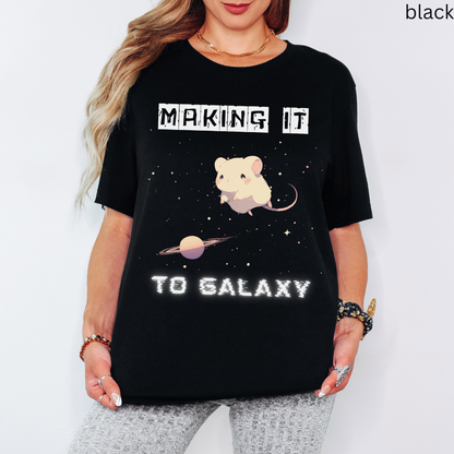 Making it to Galaxy - Cute Kawaii Mouse Space T-Shirt
