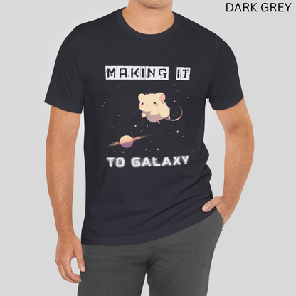 Making it to Galaxy - Cute Kawaii Mouse Space T-Shirt