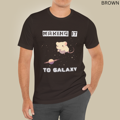 Making it to Galaxy - Cute Kawaii Mouse Space T-Shirt