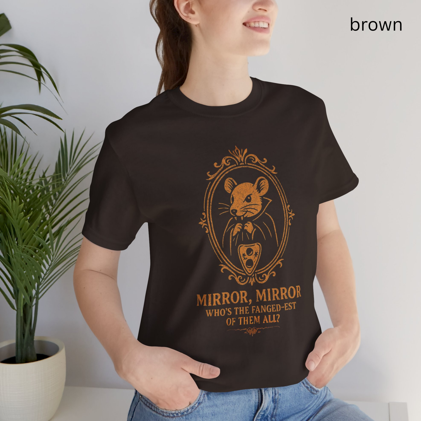 Funny Halloween T Shirt - Creepy Cute Vampire Tee, Gothic Dark Humor Top, Unique Spooky Gift | Mirror Mirror Parody