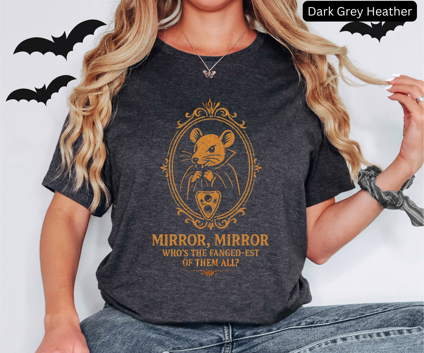 Funny Halloween T Shirt - Creepy Cute Vampire Tee, Gothic Dark Humor Top, Unique Spooky Gift | Mirror Mirror Parody