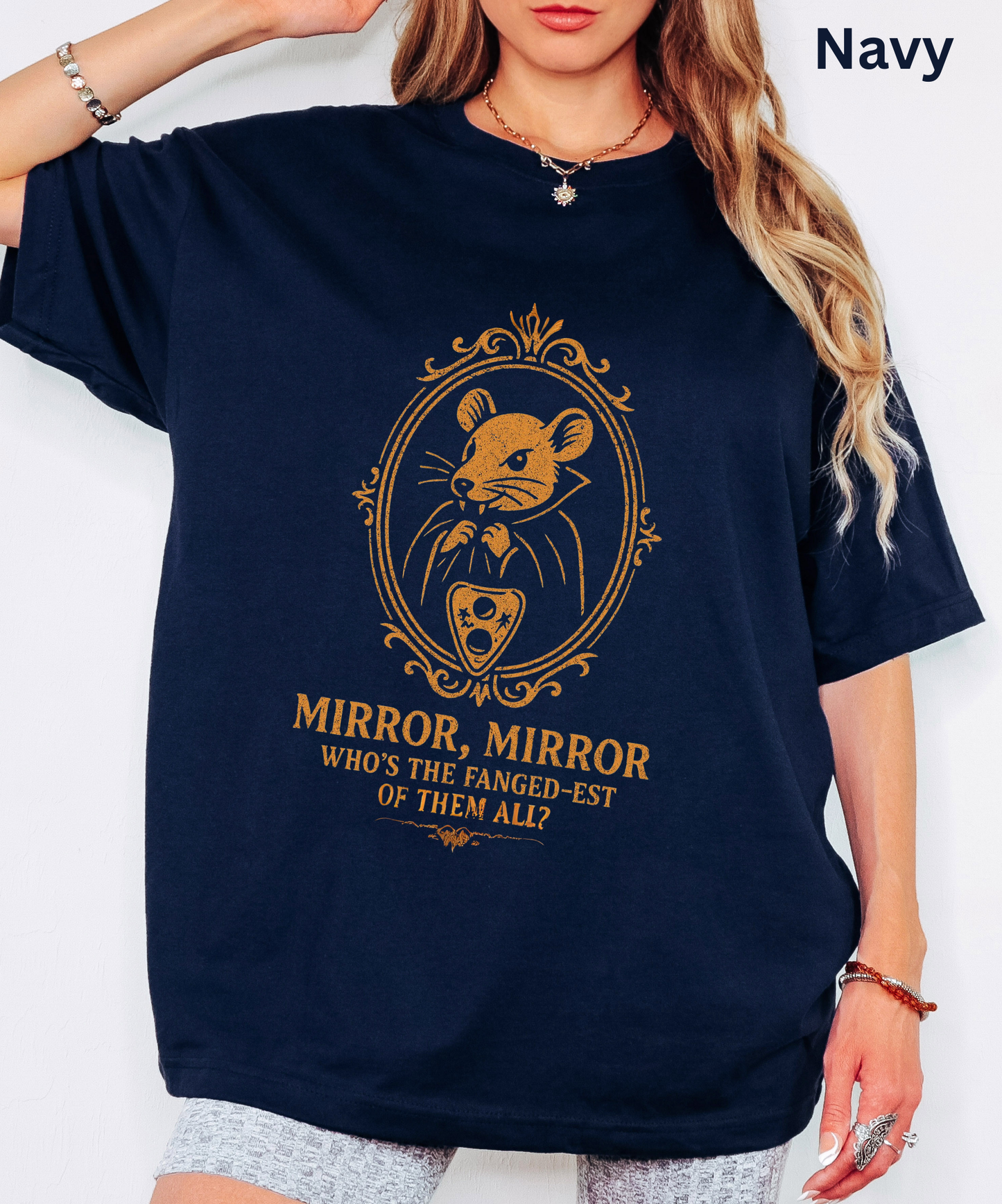 Funny Halloween T Shirt - Creepy Cute Vampire Tee, Gothic Dark Humor Top, Unique Spooky Gift | Mirror Mirror Parody