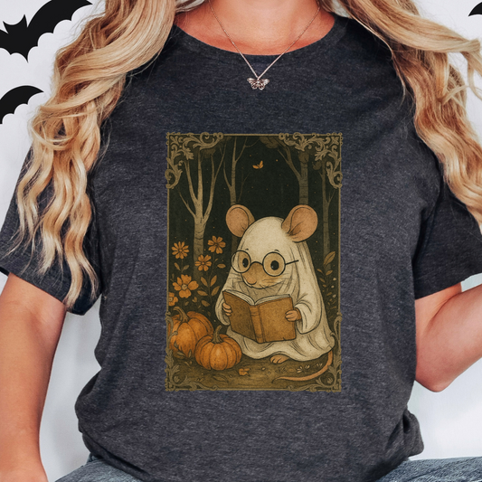 Bookworm Cottagecore Tarot Card Shirt - Spooky Book Lover Graphic Tee
