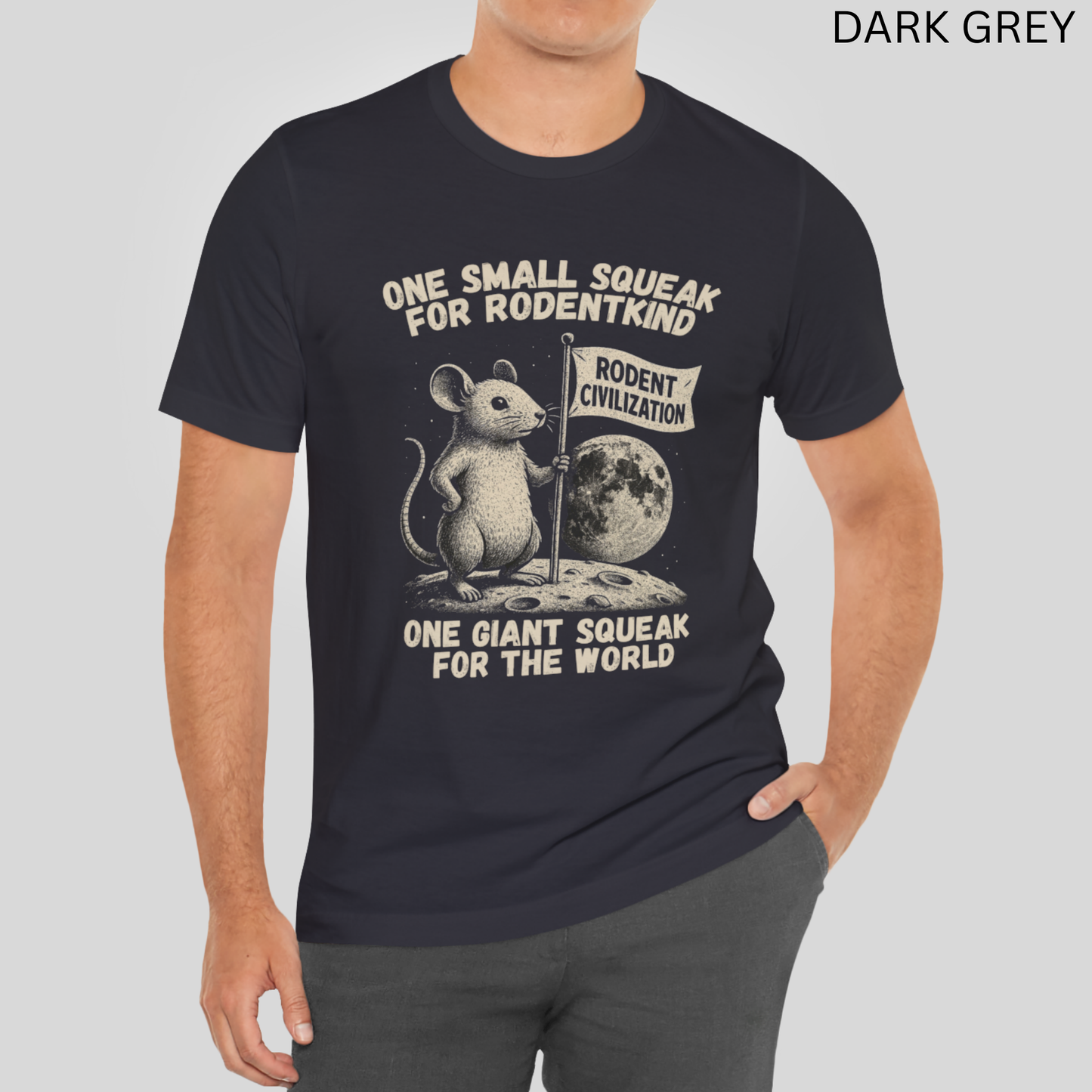 Funny Mouse Shirt -  Space Parody T-Shirt, One Small Squeak for Rodentkind, Cute Rodent Lover Gift, Gift for Quirky Science Fiction lovers