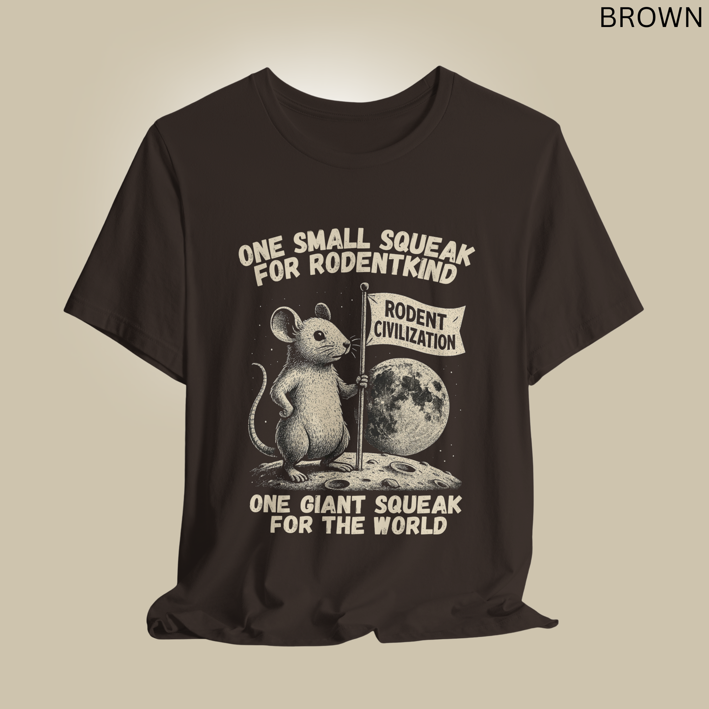 Funny Mouse Shirt -  Space Parody T-Shirt, One Small Squeak for Rodentkind, Cute Rodent Lover Gift, Gift for Quirky Science Fiction lovers