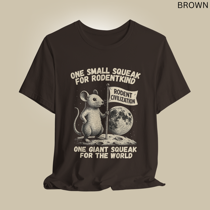 One Small Squeak For Rodentkind Mouse Shirt - Space Parody T-Shirt