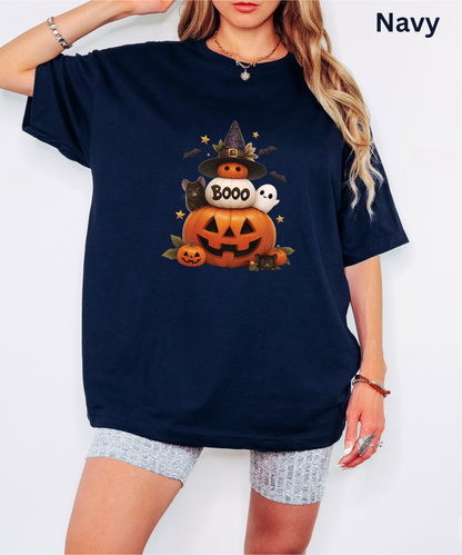 BOO Pumpkin Ghost Shirt - Mice and Witchy Pumpkin