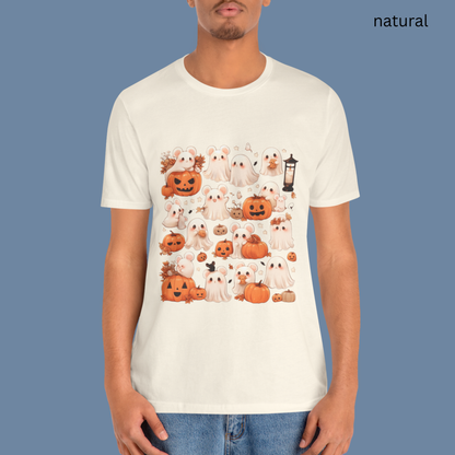 Cute Ghost Mouse Halloween T Shirt - Kawaii Spooky Pumpkin Tee