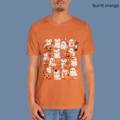 Cute Ghost Mouse Halloween T Shirt - Kawaii Spooky Pumpkin Tee