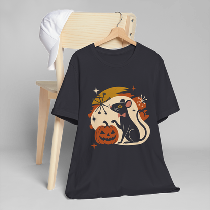 Retro Halloween Rat T Shirt - Mid Century Vintage Style