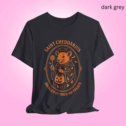 SAINT CHEDDARIUS Bringer of Trick-Or-Treats - Gothic Halloween T Shirt