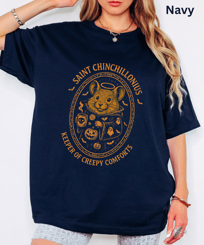 SAINT CHINCHILLONIUS Keeper of Creepy Comforts - Gothic Halloween T Shirt