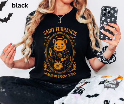 SAINT FURRANCIS Healer of Spooky Souls - Gothic Halloween T Shirt