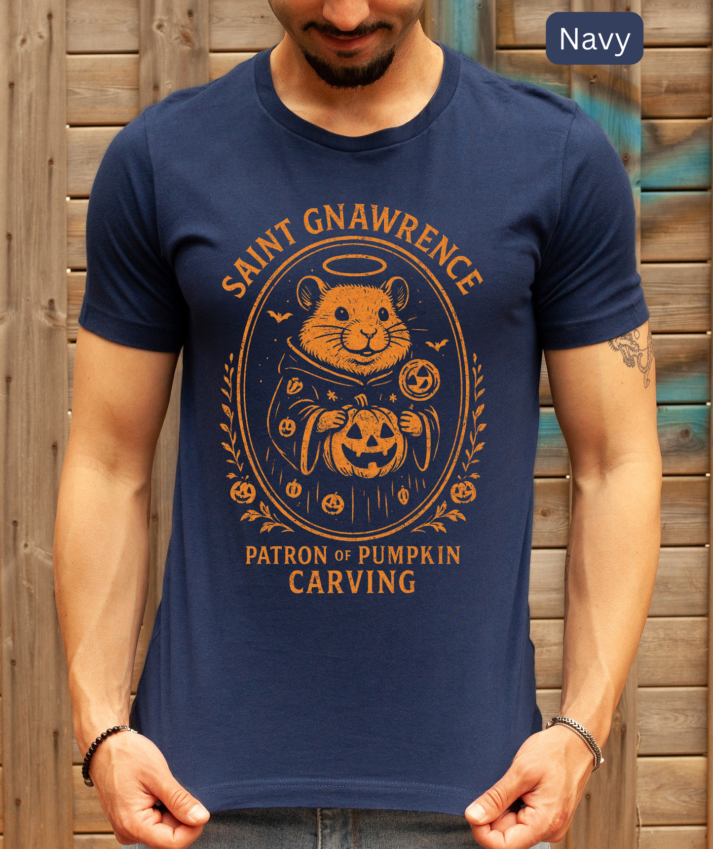 SAINT GNAWERNCE Patron of Pumpkin Carving - Gothic Halloween T Shirt