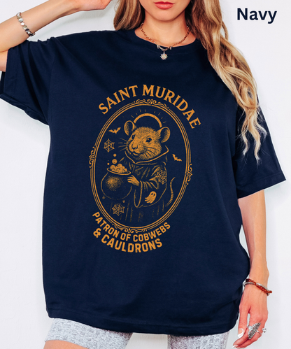 SAINT MURIDAE Patron of Cobwebs & Cauldrons - Gothic Halloween T Shirt