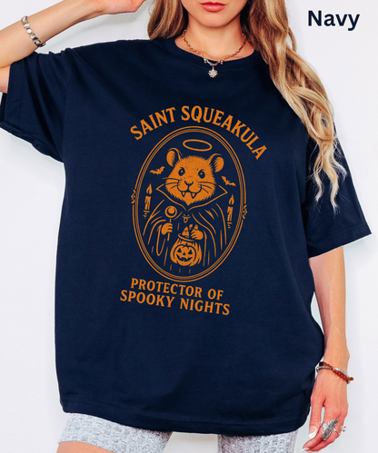 SAINT SQUEAKULA Protector of Spooky Nights - Gothic Halloween T Shirt