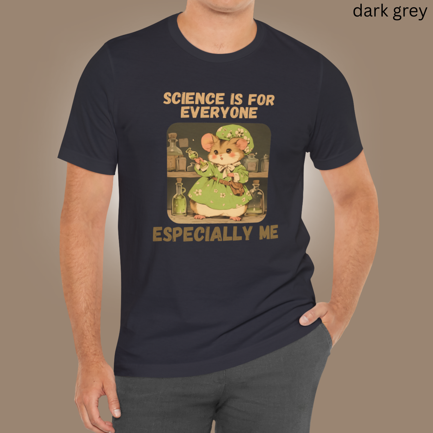 Science Mouse T Shirt - STEM Gift Nerdy Animal Graphic Tee, for Scientist Teacher Student, Lab Humor Clothing