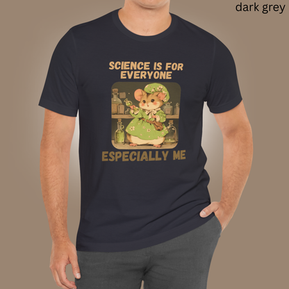 Science Mouse T Shirt - STEM Gift Nerdy Animal Graphic Tee, for Scientist Teacher Student, Lab Humor Clothing