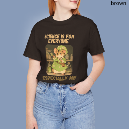 Science Mouse T Shirt - STEM Gift Nerdy Animal Graphic Tee, for Scientist Teacher Student, Lab Humor Clothing