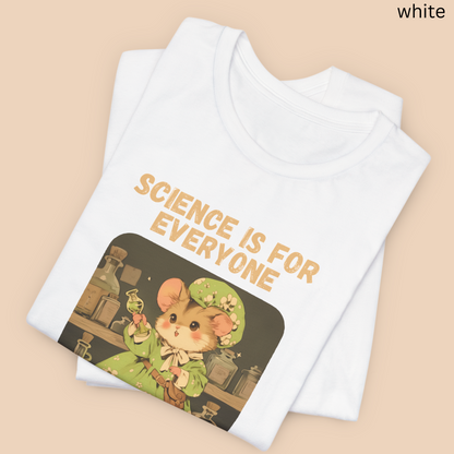 Science Mouse T Shirt - STEM Gift Nerdy Animal Graphic Tee, for Scientist Teacher Student, Lab Humor Clothing