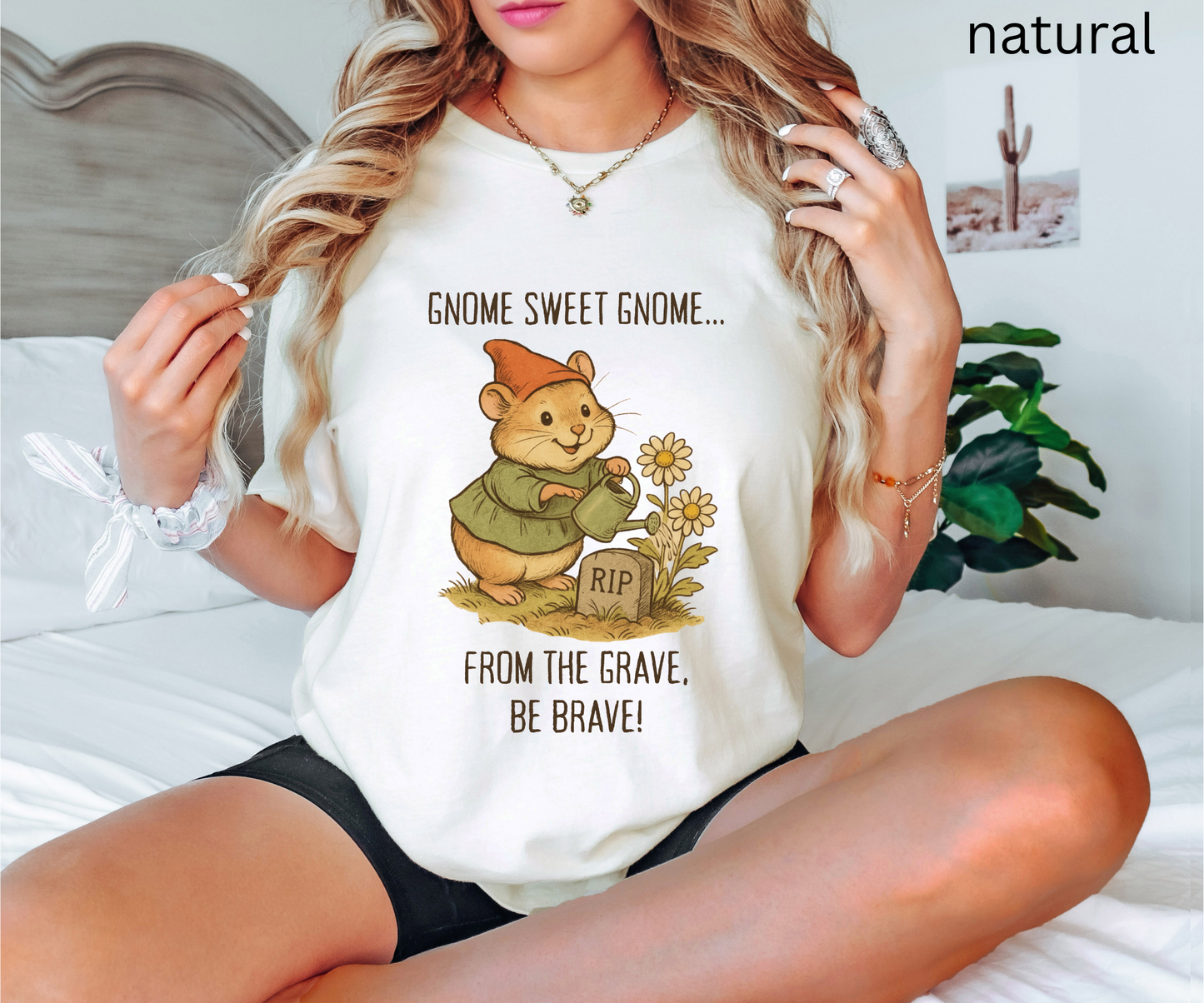Gnome Sweet Gnome Shirt - Funny Hamster Halloween T-Shirt, Cute Creepy Tee, Spooky Animal Lovers, Top Dark Humor Graphic Gift, morbid humor