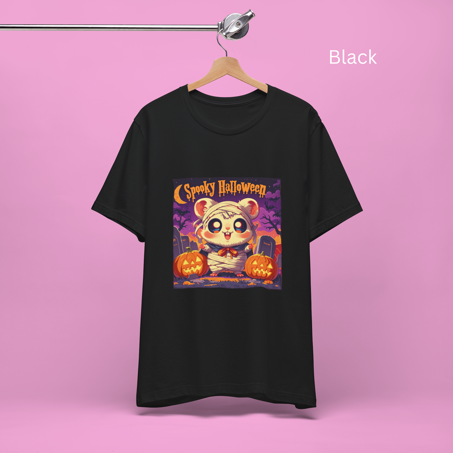 Cute Mummy Hamster Shirt - Spooky Halloween T-Shirt, Kawaii Pet Lover Tee, Pumpkin Graveyard Costume Top, Creepy Cute, Dark Whimsical