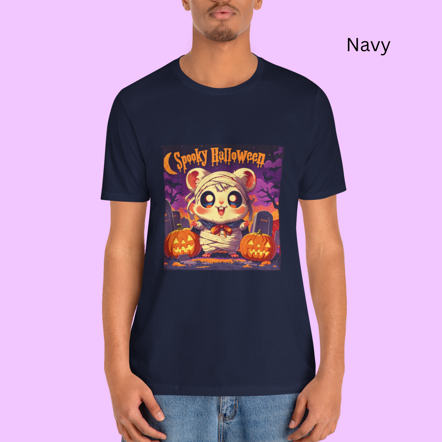 Cute Mummy Hamster Shirt - Spooky Halloween T-Shirt, Kawaii Pet Lover Tee, Pumpkin Graveyard Costume Top, Creepy Cute, Dark Whimsical