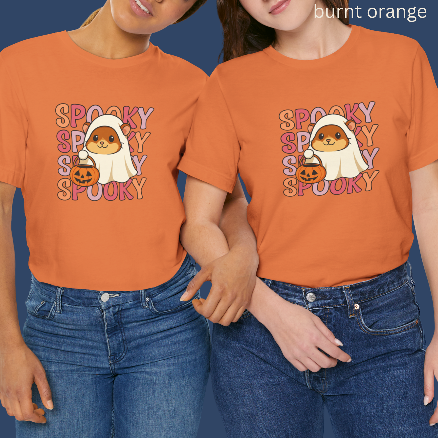 Kawaii Cute Ghost Hamster Halloween T Shirt -  Spooky Season Tee, Funny party Top, Trick or Treat gift, Funny Ghost Hamster Tee