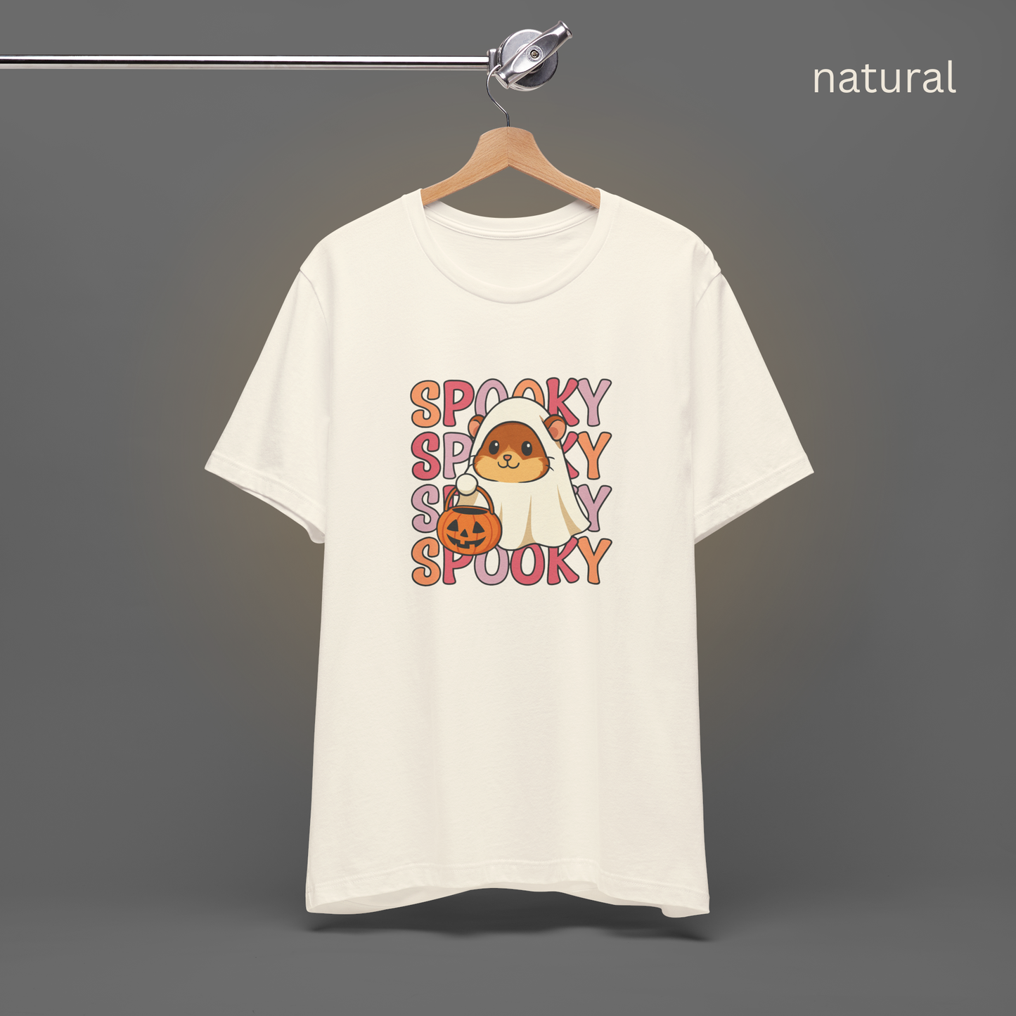Kawaii Cute Ghost Hamster Halloween T Shirt -  Spooky Season Tee, Funny party Top, Trick or Treat gift, Funny Ghost Hamster Tee