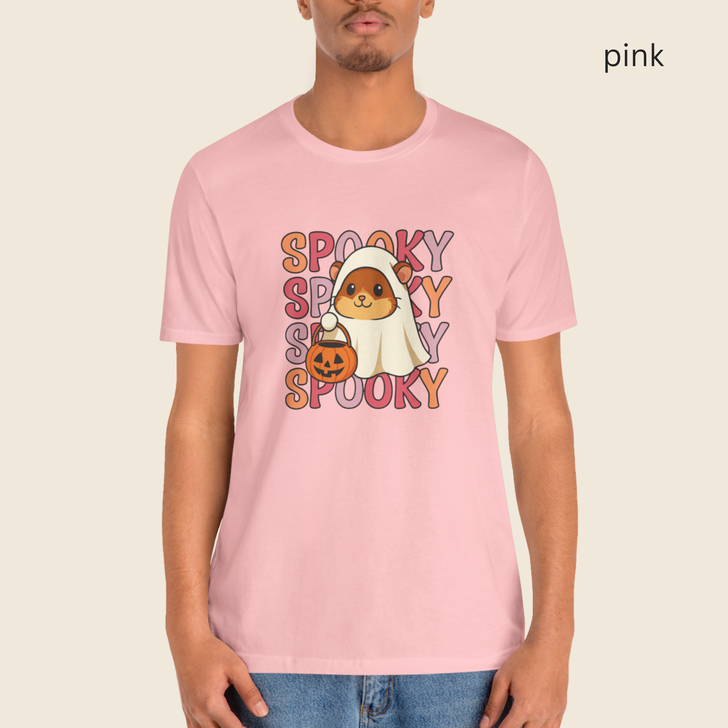 Kawaii Cute Ghost Hamster Halloween T Shirt -  Spooky Season Tee, Funny party Top, Trick or Treat gift, Funny Ghost Hamster Tee
