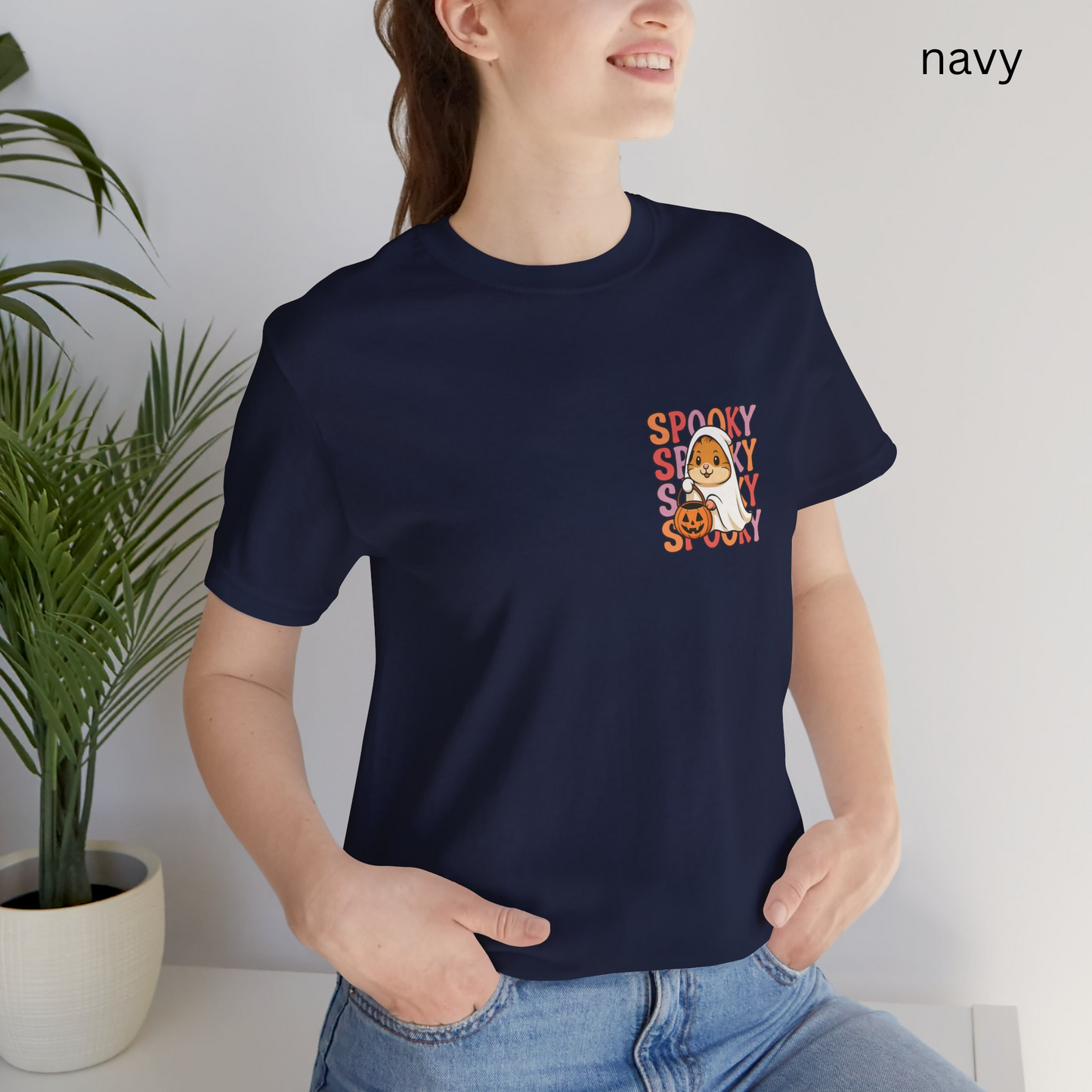 Funny Halloween Pocket size T Shirt design - Spooky Cute Ghost Hamster Tee, Kawaii Spooky Top, Unique Trick or Treat Gift, Funny Creepy