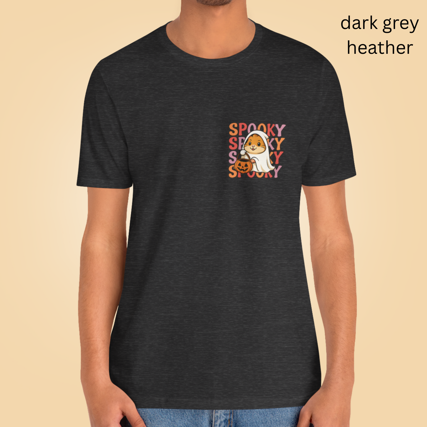 Funny Halloween Pocket size T Shirt design - Spooky Cute Ghost Hamster Tee, Kawaii Spooky Top, Unique Trick or Treat Gift, Funny Creepy