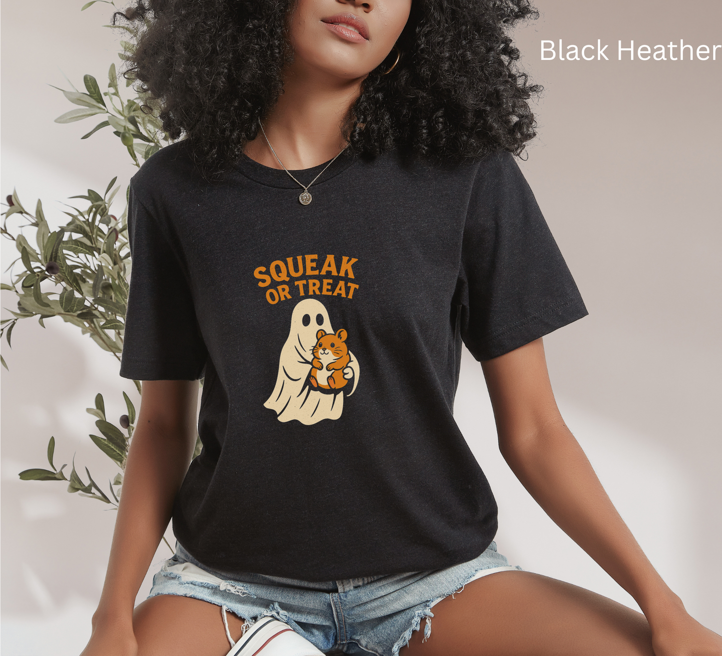 Ghost Hamster Halloween T Shirt - Funny Creepy Cute Tee, Trick or Treat Spooky Top, Unique Gift, Animal lovers, Party gift, Fall vibes