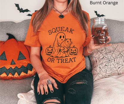 Squeak or Treat - Creepy Cute Halloween Ghost Guinea Pig Black illustration