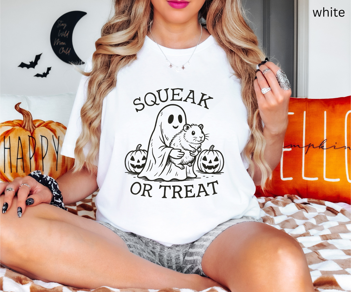 Squeak or Treat - Creepy Cute Halloween Ghost Guinea Pig Tee