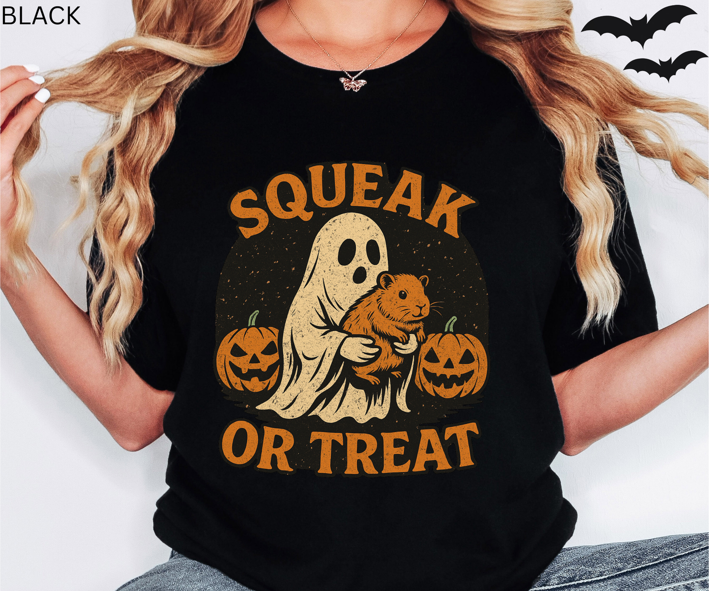 Squeak or Treat - Creepy Cute Halloween Ghost Guinea Pig Tee